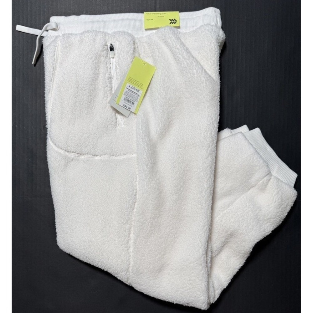 All In Motion Cream Faux Shearling Pants Girls Size L (10/12) NEW NWT
